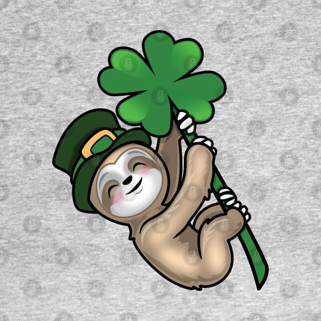 Lucky four leaf clover Saint Paddy Sloth by PnJ